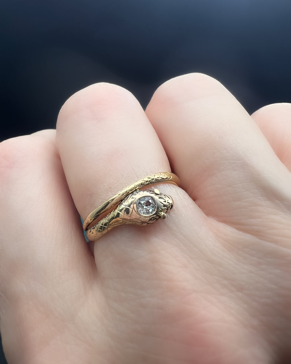 Late Georgian Diamond Snake Ring
