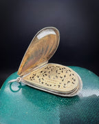 Victorian Silver Shell Vinaigrette Pendant