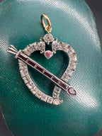 Georgian Arrow through the Heart pendant