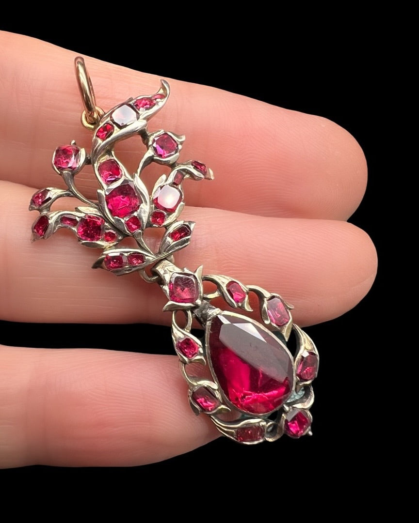 Garnet Rococo Pendant