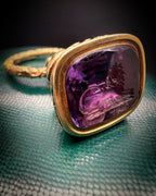 Georgian amethyst Lion Seal and Split Ring