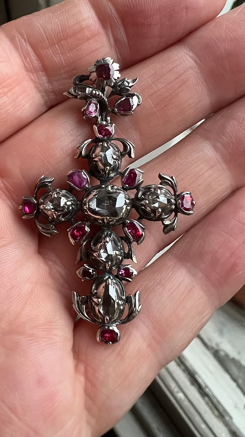 Rococo Ruby and Diamond Cross c.1760