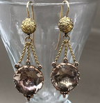 Foiled Quartz Georgian Earrings
