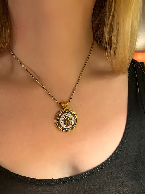 Micromosaic Scarab Pendant