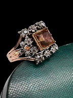 Topaz and Old Cut Diamond Georgian Ring