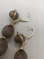 Hairwork Balloon Earrings