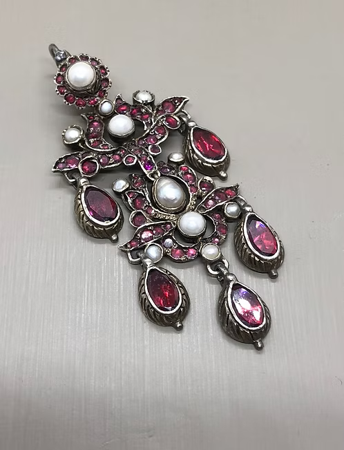Foiled Garnet Chandelier