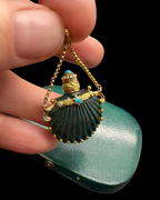 Bloodstone Scallop Scent Bottle Pendant