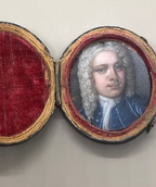 Oil on copper Miniature in Shagreen Case c.1720