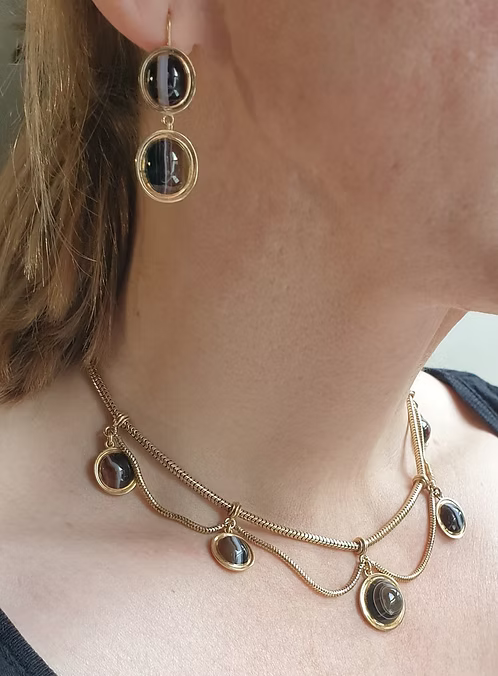 Banded Agate Demi-Parure