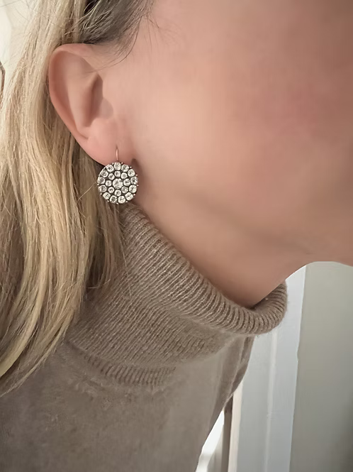 Georgian Paste Cluster Earrings