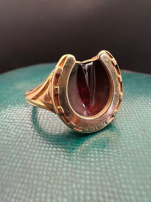 Victorian Garnet Horseshoe Ring