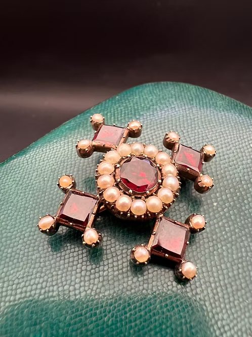 Garnet and Pearl Cruciform
