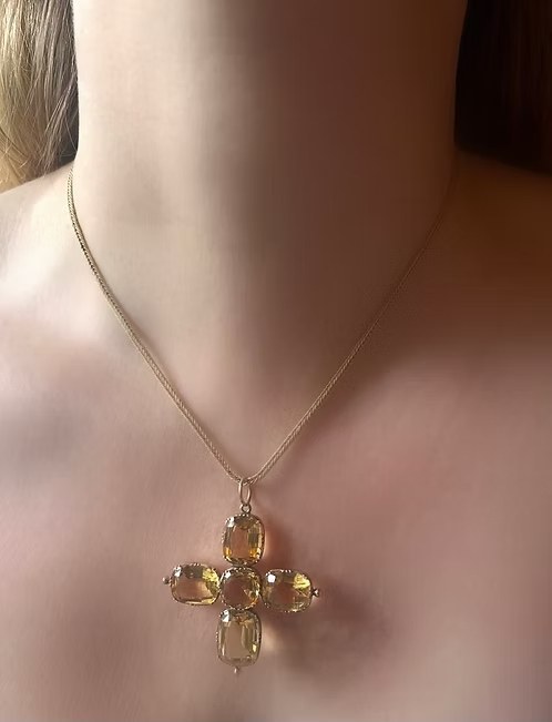 Victorian Citrine Cross
