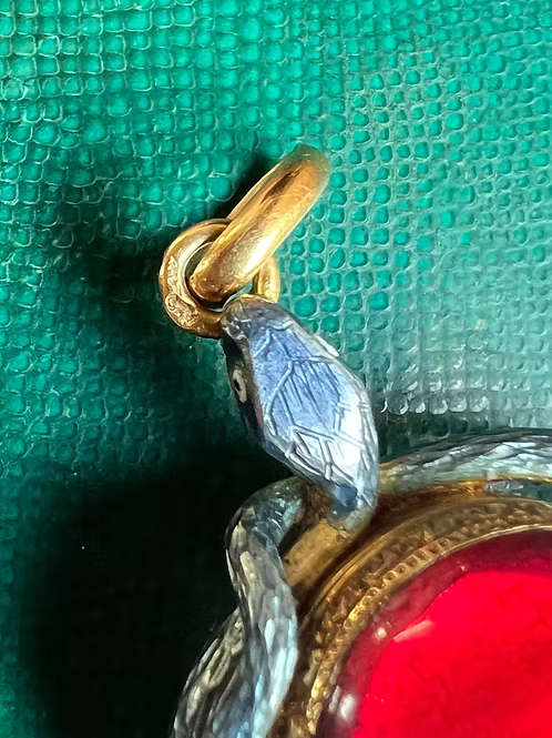 French Enamel Snake Pendant
