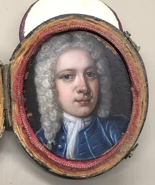 Oil on copper Miniature in Shagreen Case c.1720