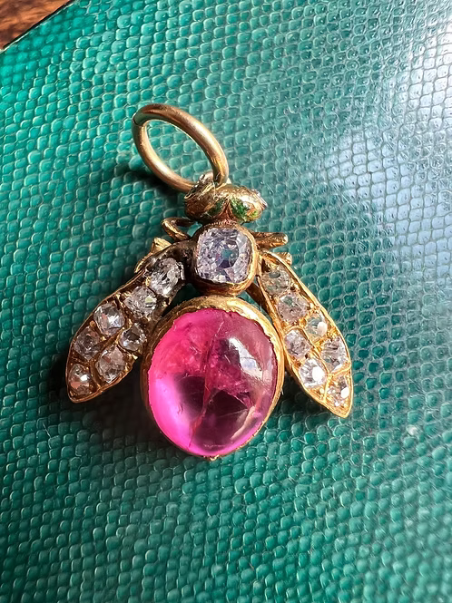 Ruby and Diamond Fly Pendant