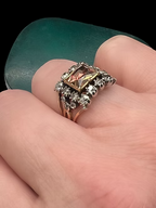 Topaz and Old Cut Diamond Georgian Ring
