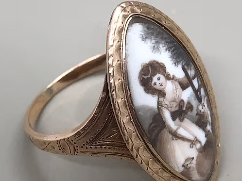 Navette sepia ring c.1790