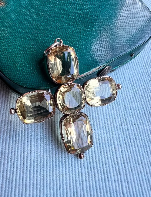 Victorian Citrine Cross