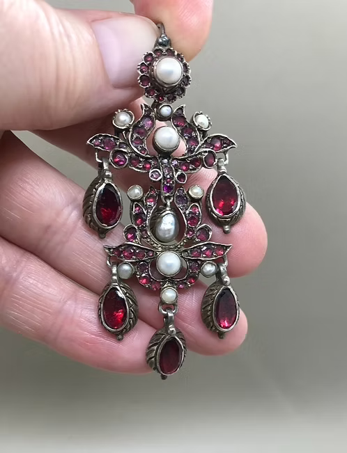 Foiled Garnet Chandelier