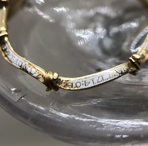 White enamel mourning ring for two members of the Hodge family