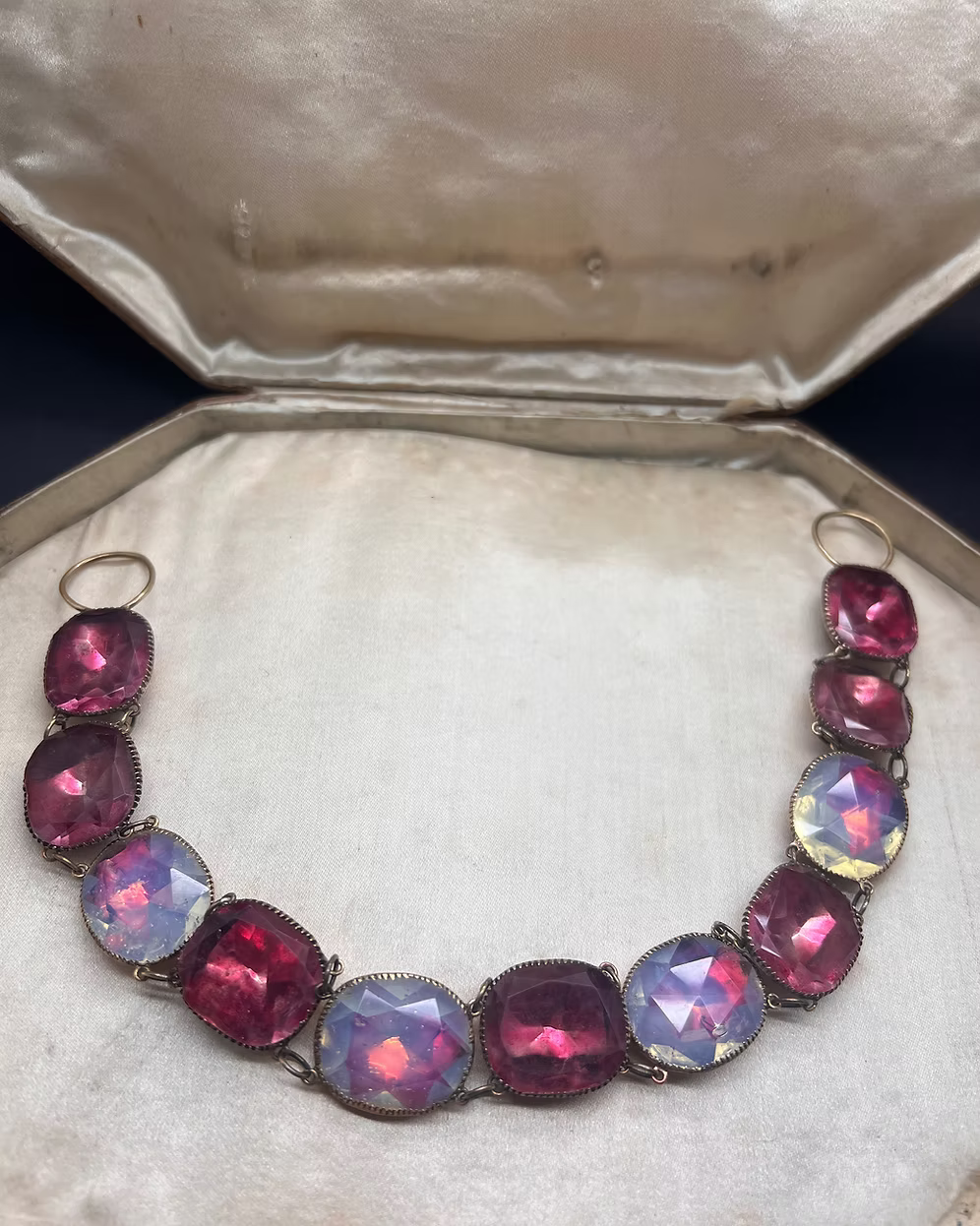 Queen Anne Opaline and Pink Paste Choker