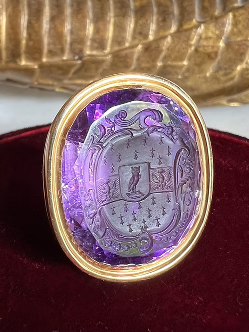 Amethyst Owl Fob Seal