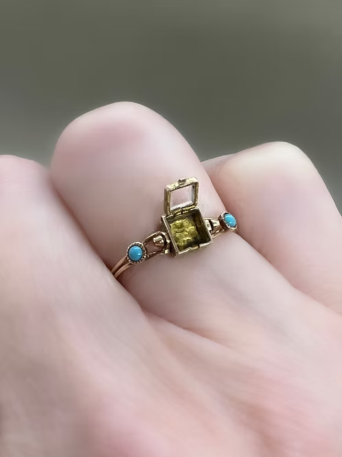French Empire Swivel locket ring