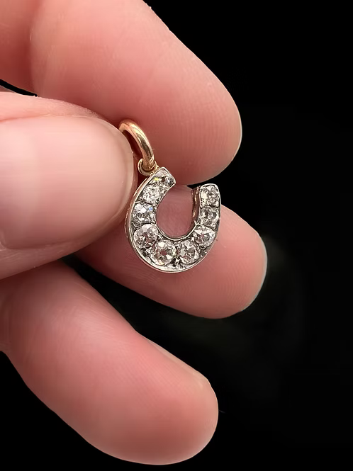 Old Cut Diamond Horseshoe Pendant