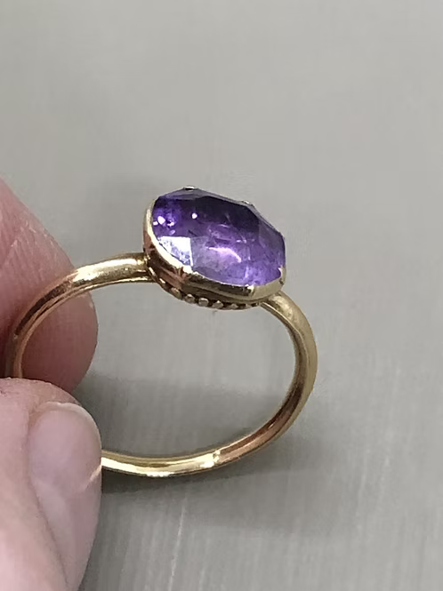 George II Amethyst Solitaire c.1750