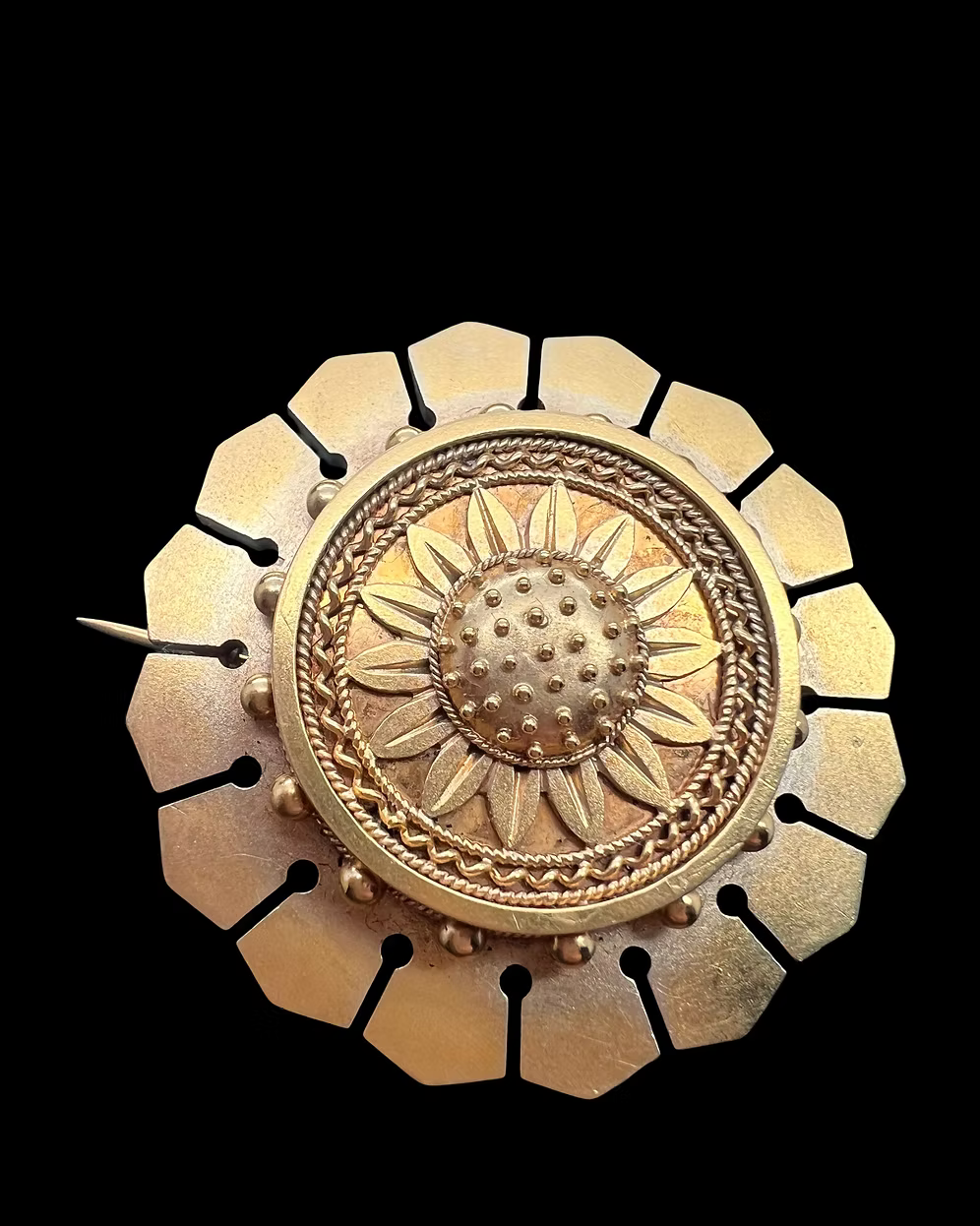 Victorian Sunflower Brooch