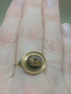 Agate Hare Cameo Ring