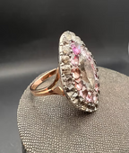 18th century Portuguese Rock Crystal and Pink Topaz Ring
