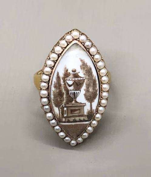 Sepia Mourning Ring 1784