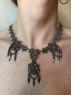 Elaborate cut-steel chandelier necklace c.1840