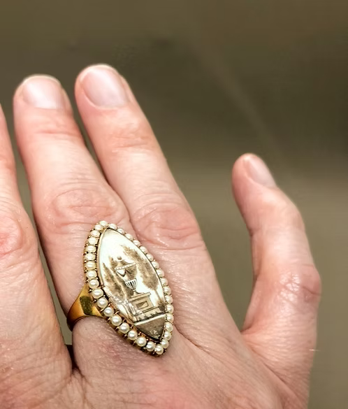 Sepia Mourning Ring 1784