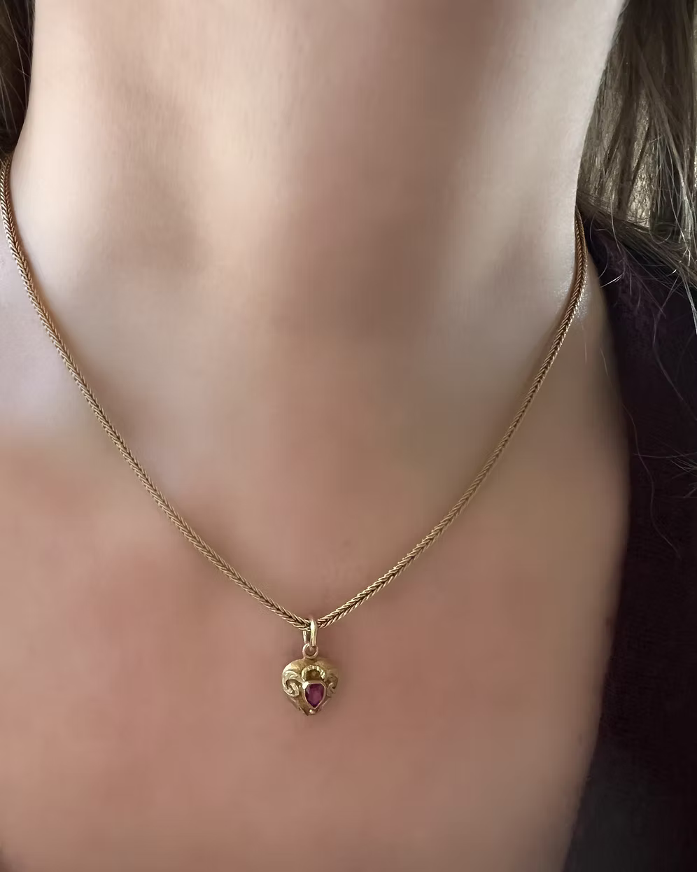 Georgian Ruby Heart