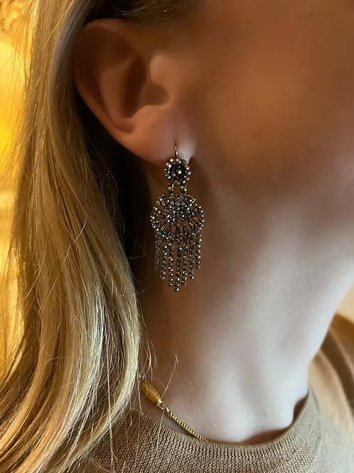 Cut steel Fringed Shell Earrings