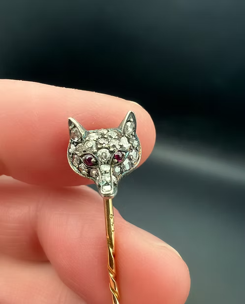 Diamond Fox Pin