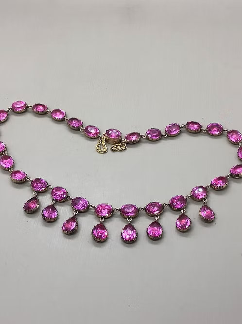 Stunning Magenta Pink Paste Necklace