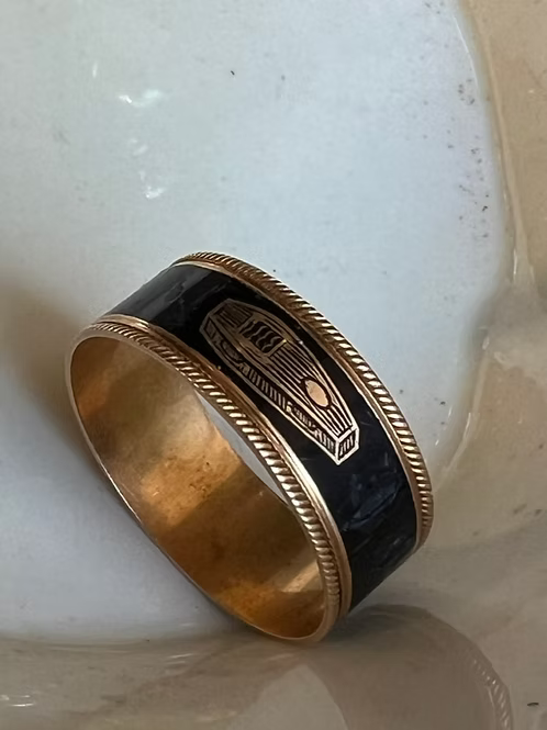 Enamel Coffin Ring