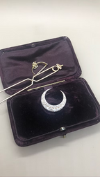 Victorian Old-Cut Diamond Crescent Moon