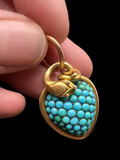 Pavé Turquoise Heart and Serpent Pendant