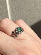 Georgian Emerald and Diamond Cluster