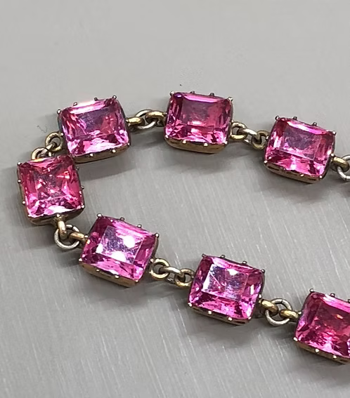 Rose Pink Georgian Paste Bracelet