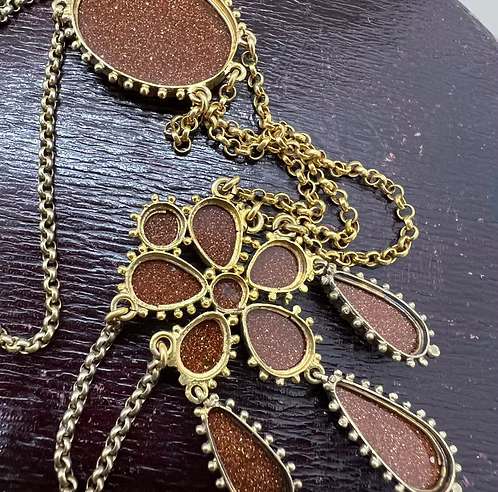 Aventurine Georgian Pansy Necklace