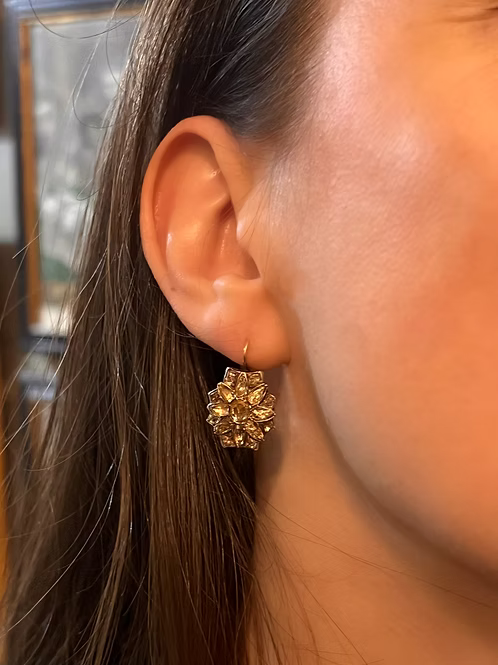 Portuguese Topaz Cluster Earrings