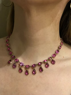 Stunning Magenta Pink Paste Necklace