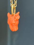 Coral Ram's Head Amulet